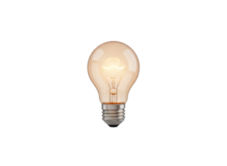 Illuminated Incandescent Light Bulb With Visible Filament Glowing Warmly Against A Black Isolated Background