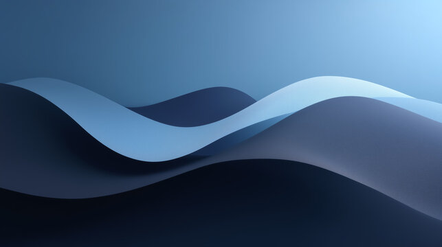 Abstract Dark Blue Hills and Light Wave Symbolizing Stress and Relief