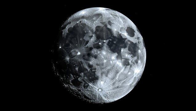 Moon surface with craters in space - Powered by Adobe