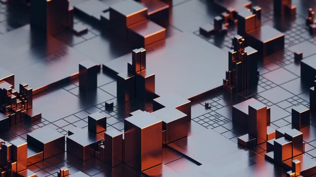 Metallic cube circuit board, 3d rendering 4k - Powered by Adobe