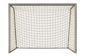 Soccer goal net with transparent background representing sports competition concept and scoring victory
