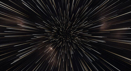 Hyperspace jump abstract illustration, a portal through space and time concept