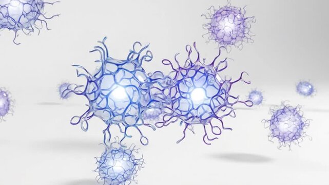 Clean enzyme structures animation on white background for biotechnology research