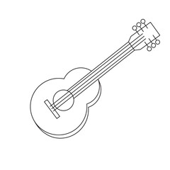 Obraz premium Minimal guitar line drawing for party, music, or celebration themes. Clean outline suitable for posters, invites, and icons.