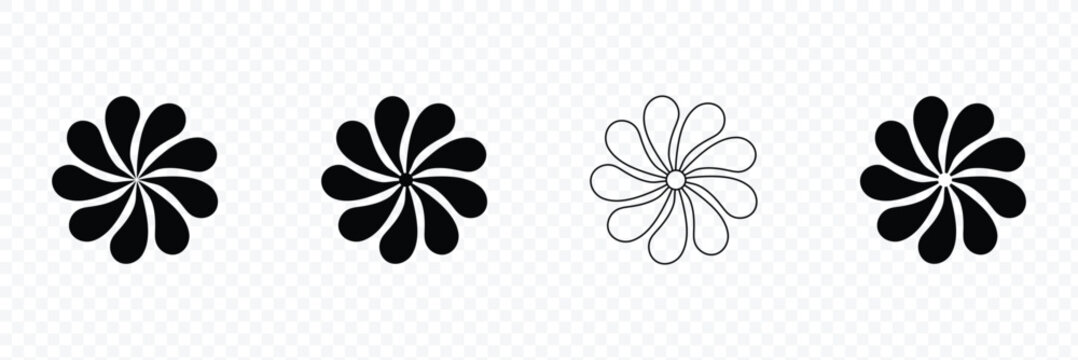 flower diagram with 6 petals. flower with six leaves flat shape icon. infographic circle diagram. pie chart. round wheel chart. vector illustration isolated on white background .EPS 10 .