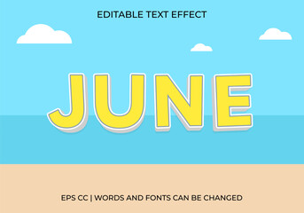 Editable June Text Effect