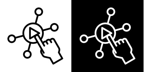 Interactive Content  Icon Set White Style Collection