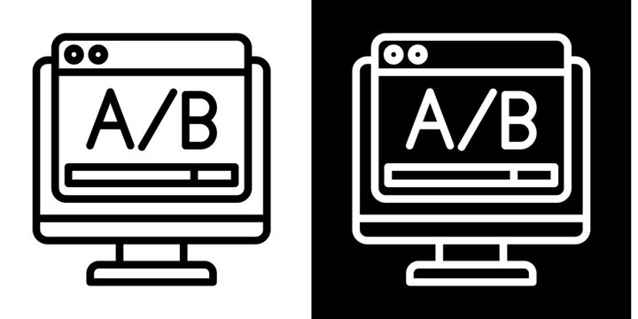 A B Testing  Icon Set White Style Collection