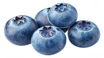 Fresh Blueberries Isolated on Transparent Background