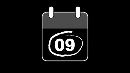 Very Important Celebrating Date 09 on calender with bold red colors circle mark. Highlighting date number 26 on a calendar. emphasizing an important reminder or scheduled event. Signing a day icon.