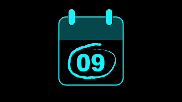 Very Important Celebrating Date 09 on calender with bold red colors circle mark. Highlighting date number 26 on a calendar. emphasizing an important reminder or scheduled event. Signing a day icon.