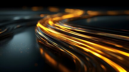 Fototapeta premium Dynamic Light Trails on Dark Background Representing Speed and Data Flow.