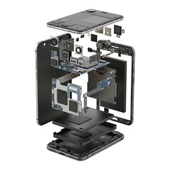 Exploded View of Smartphone Internal Components and Hardware