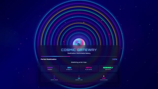 Futuristic System Loading UI Animation | Modern Tech Progress Bar | Digital Interface HUD Loader.	