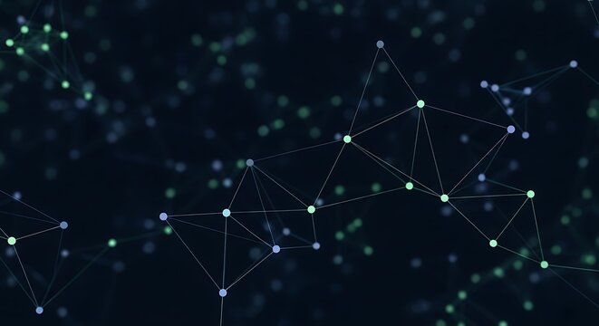 Abstract representation of a digital network with glowing nodes and connections