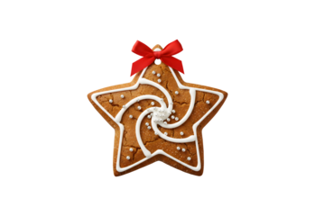 Christmas gingerbread cookie isolated on a white background. Star-shaped cookie