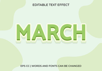 Editable March Text Effect