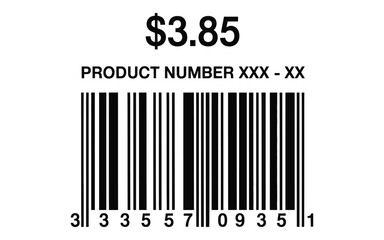 White Paper Price Barcode Tags Vector For Retail Product Labeling, Shelf Display, And Store Inventory Management