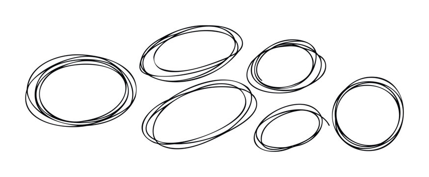 Abstract hand drawn circular and oval shapes as text space for marketing materials and presentation graphics.