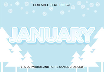 Editable January Text Effect