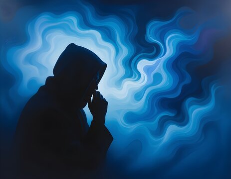 silhouette of a man, Some times we know everything, but we can't say anything 