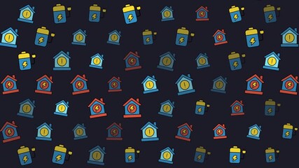 Spooky Halloween Tombstones Pattern Animation with Glowing Lights.