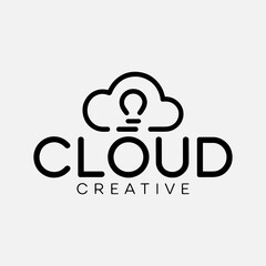 Creative gradient cloud logo bulb concept
