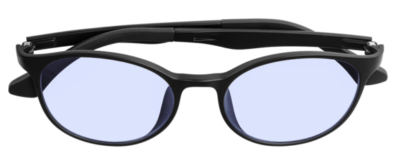 Black glasses with blue lens