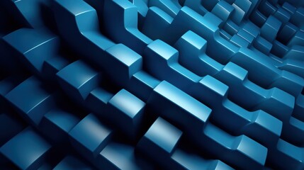 Fototapeta premium Abstract Blue Geometric Cubes Background.