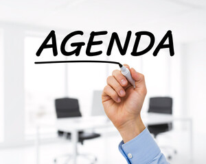 Hand Writing Agenda for Business Planning