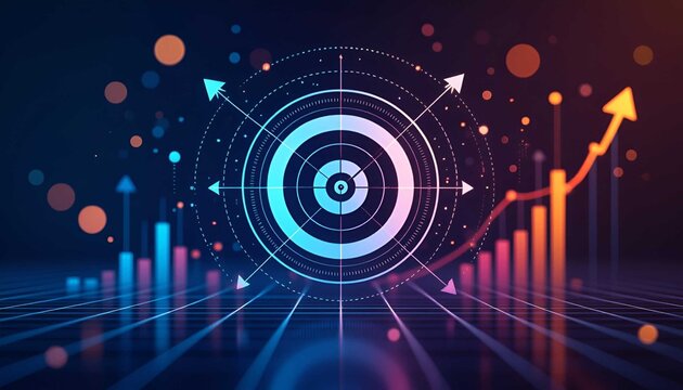 Futuristic digital visualization representing a successful business strategy