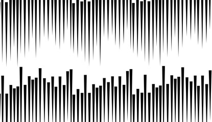 Vertical line pattern. From thin line to thick. Straight lines monochrome pattern geometric texture. Black streak. Faded dynamic backdrop. Vector illustration