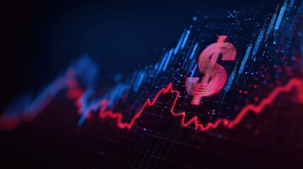A vibrant depiction of financial market, highlighting the volatility of the global economy and the value of currency. ..Created with Generative AI, not depicting real subjects.