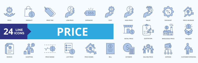 Price Blue Style Icon Pack