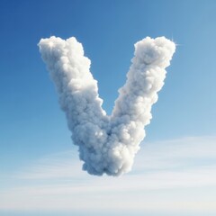 Cloud Letter V Floating in a Blue Sky.