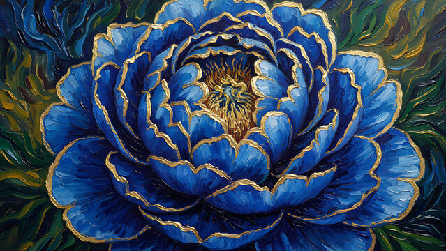 Flower gold pattern background floral leaves blue plant golden abstract texture. Black flower gold pattern line leaf art outline nature vintage rose watercolor, Decorative Floral Art