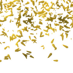 Gold Foil Feather Sprinkles – Sparkling Metallic Decor Background