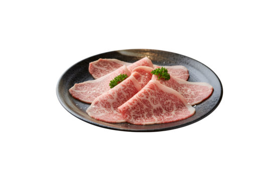 Marbled beef on a plate
