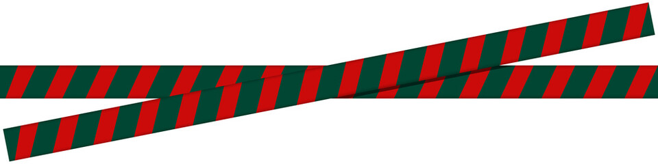 Festive Christmas Striped Ribbon Banner &ndash; Holiday Decorative Element for Greeting Cards and Social Media Posts, Isolated on Transparent Background