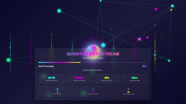 Futuristic System Loading UI Animation | Modern Tech Progress Bar | Digital Interface HUD Loader.	
