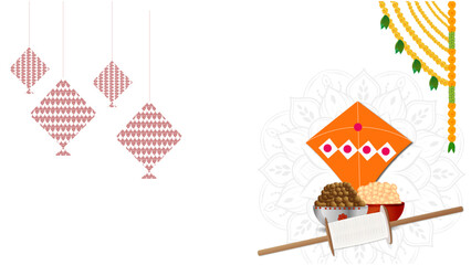 Makar Sankranti Festival Indian Kite Flying Banner Design | Pongal Uttarayan Lohri Happy Wishes Template