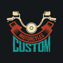 Vintage Custom Motorcycles Handlebar Emblem