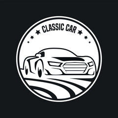 Modern Speed Classic Car Concept T- shirt Design Template