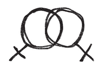 Hand drawn lesbian identity sign Symbol used to represent sex and gender
