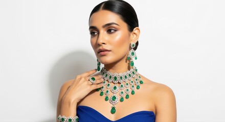 young woman wearing green stone jewlery
