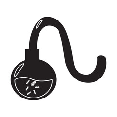 Distillation Flask with Bacteria glyph icon
