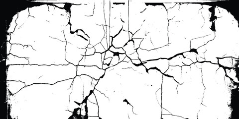 Cracks on the concrete wall. Cracks isolated on white background. Texture for overlay.  Wall Background. For designers to apply texture. 