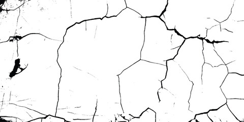 Cracks on the concrete wall. Cracks isolated on white background. Texture for overlay.  Wall Background. For designers to apply texture cracks to objects.