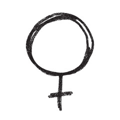 Hand drawn female gender identity icon Symbol used to represent sex and gender