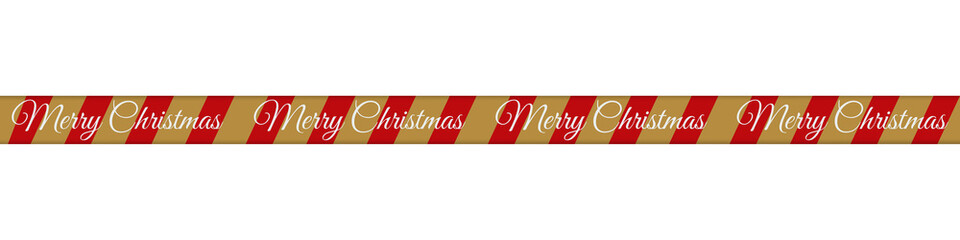 Festive Christmas Striped Ribbon Banner with "Merry Christmas" Text &ndash; Holiday Decorative Element for Greeting Cards and Social Media Posts, Isolated on Transparent Background